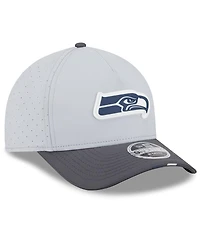 New Era Men's Gray/Graphite Seattle Seahawks 2025 Nfl Training Camp A-Frame 9FORTY Adjustable Hat
