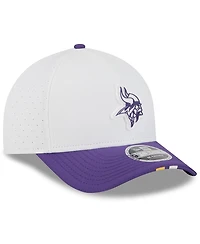 New Era Big Boys and Girls White/Purple Minnesota Vikings 2025 Nfl Training Camp A-Frame 9FORTY Adjustable Hat