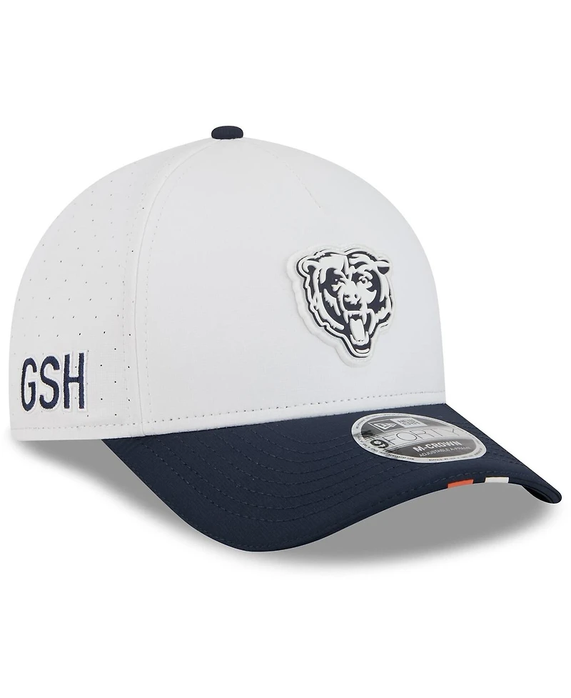 New Era Big Boys and Girls White/Navy Chicago Bears 2025 Nfl Training Camp A-Frame 9FORTY Adjustable Hat