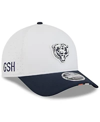 New Era Big Boys and Girls White/Navy Chicago Bears 2025 Nfl Training Camp A-Frame 9FORTY Adjustable Hat