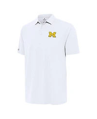 Antigua Men's White Michigan Wolverines Era Polo Shirt
