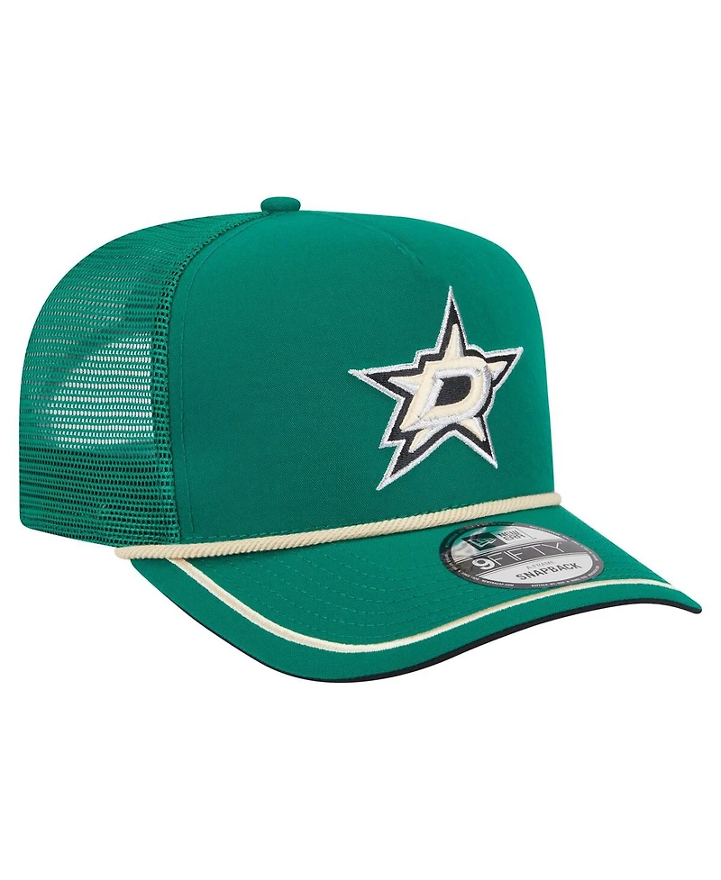 New Era Men's Kelly Green Dallas Stars Vintage Team Rope A-Frame 9FIFTY Snapback Hat