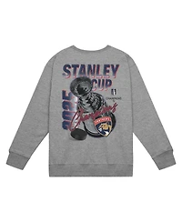 Mitchell & Ness Men's Heather Gray Florida Panthers 2025 Stanley Cup Champions Pullover Sweatshirt