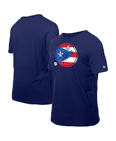 New Era Men's Royal Los Angeles Dodgers Puerto Rican Flag Logo T-Shirt