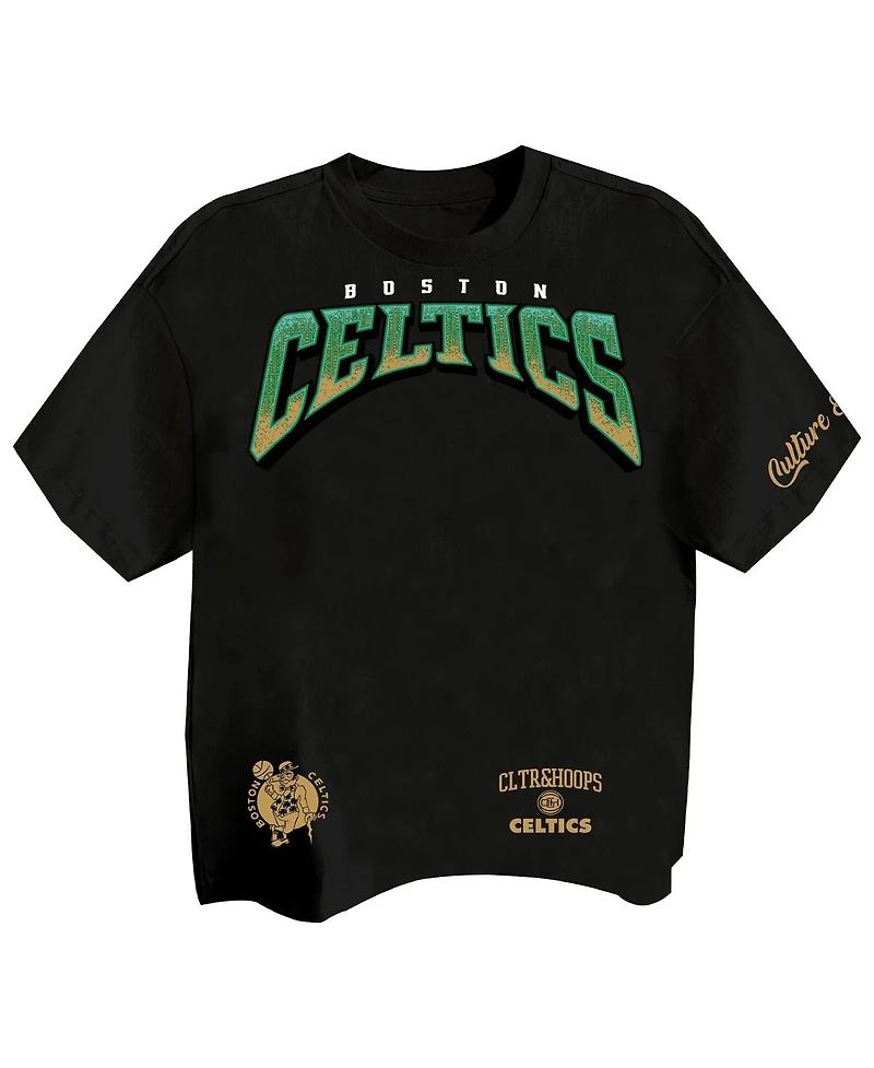 Two Hype Men's Black Boston Celtics Drip Dime Collection Premium T-Shirt