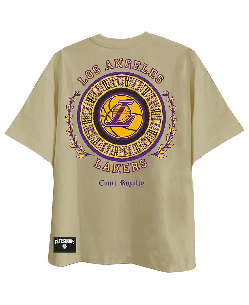 Two Hype Men's Khaki Los Angeles Lakers Worldwide Collection Premium T-Shirt
