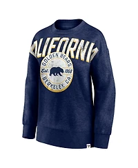 Women's Fanatics Heathered Navy Cal Bears Jump Distribution Pullover Sweatshirt