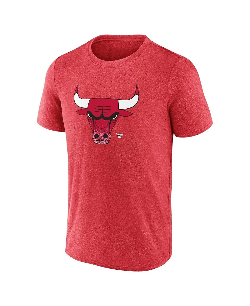 Fanatics Men's Heather Red Chicago Bulls Iconic Overtime T-Shirt
