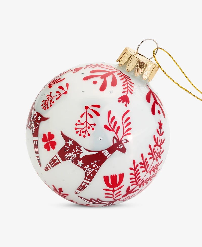 Holiday Lane Nordic Wonderland Glass Ball Ornament, Macy's Exclusive