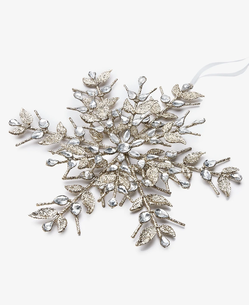 Holiday Lane Jeweled Classics Gold Snowflake Ornament, Macy's Exclusive