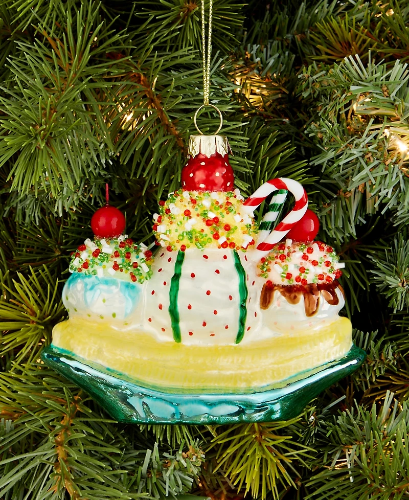 Holiday Lane Sugar Plum Banana Split Ornament, Macy's Exclusive