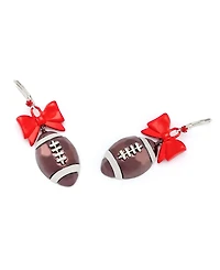 Betsey Johnson Faux Stone Kick Off Bow Football Drop Earrings