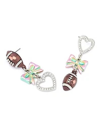 Betsey Johnson Faux Stone Kick Off Football Mismatch Earrings