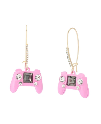 Betsey Johnson Faux Stone Straight Game Controller Dangle Earrings