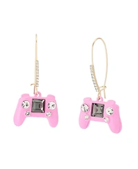 Betsey Johnson Faux Stone Straight Game Controller Dangle Earrings