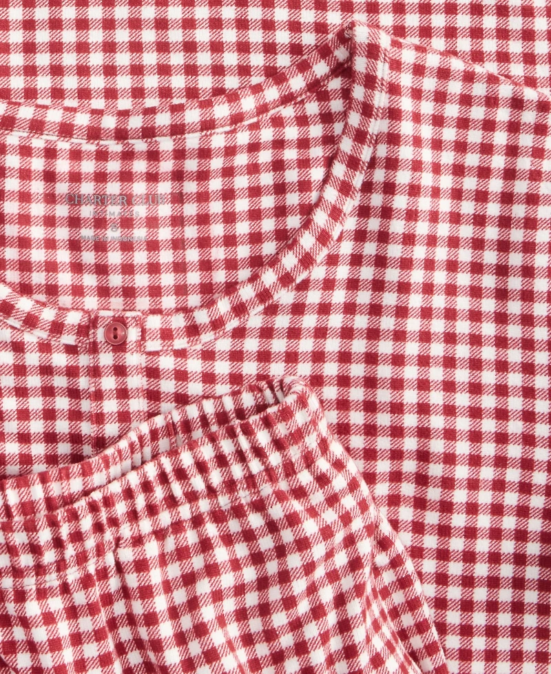 Charter Club Women's 2-Pc. Printed Long-Sleeve Packaged Pajamas Set, Created for Macy's