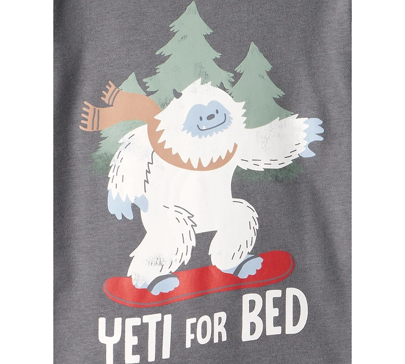 Carter's Toddler Boys Yeti-Print 100% Cotton Long-Sleeve Snug-Fit 4-Piece Pajamas