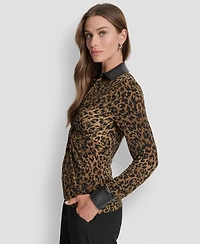 Dkny Women's Knot-Front Long-Sleeve Blouse
