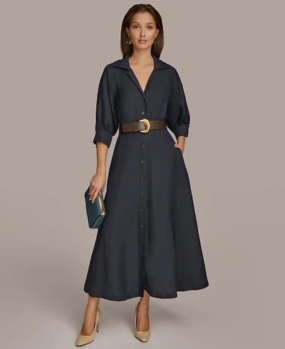 Donna Karan New York Women's Belted Midi Shirtdress