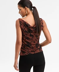 I.n.c. International Concepts Women's Cowl-Neck Printed Sleeveless Top, Macy's Exclusive