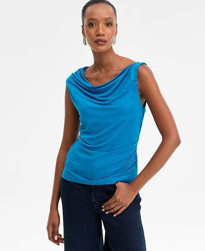 I.n.c. International Concepts Women's Cowl-Neck Sleeveless Top, Macy's Exclusive
