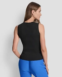Dkny Women's Sleeveless Mesh-Trim Knit Sweater
