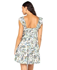 Roxy Juniors' Paisley-Print Palmy Days Flutter-Sleeve Mini Dress