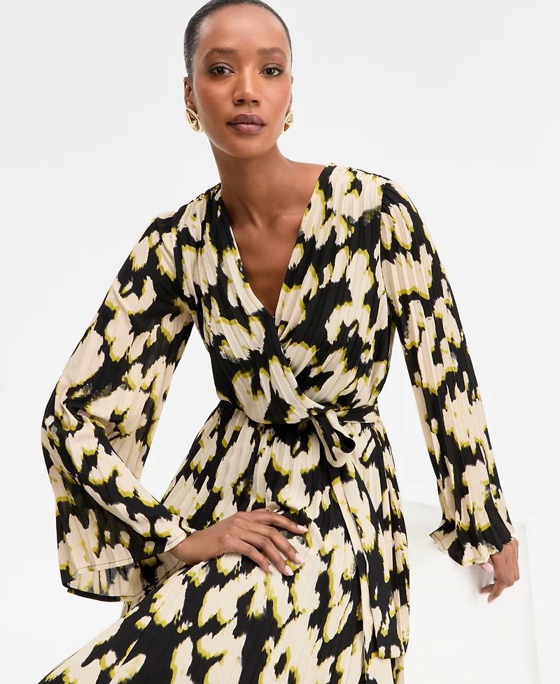 I.n.c. International Concepts Women's Printed Surplice-Neck Maxi Dress, Macy's Exclusive