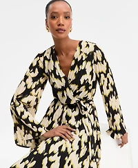 I.n.c. International Concepts Women's Printed Surplice-Neck Maxi Dress, Macy's Exclusive
