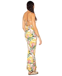 Roxy Juniors' Floral-Print Lost Paradise Tie-Beck Maxi Dress