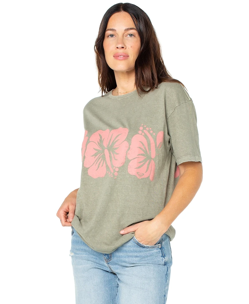Roxy Juniors' Flower Block Short-Sleeve Cotton T-Shirt