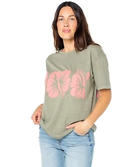 Roxy Juniors' Flower Block Short-Sleeve Cotton T-Shirt