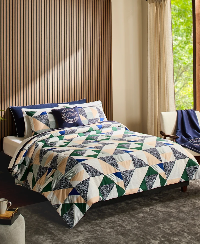Lacoste Signature Cotton 3-Pc. Comforter Set, King