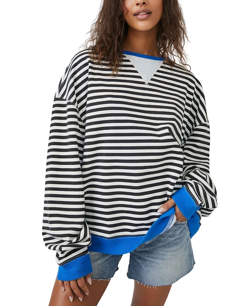 Free People Women's Classic Striped Crewneck Top