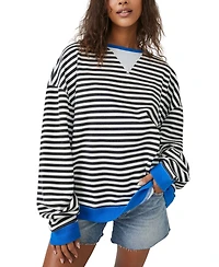 Free People Women's Classic Striped Crewneck Top