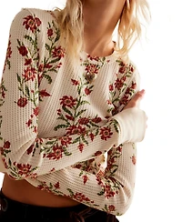 Free People Women's Pretty Little Printed Cotton Thermal Top