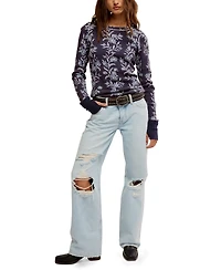 Free People Women's Pretty Little Printed Cotton Thermal Top