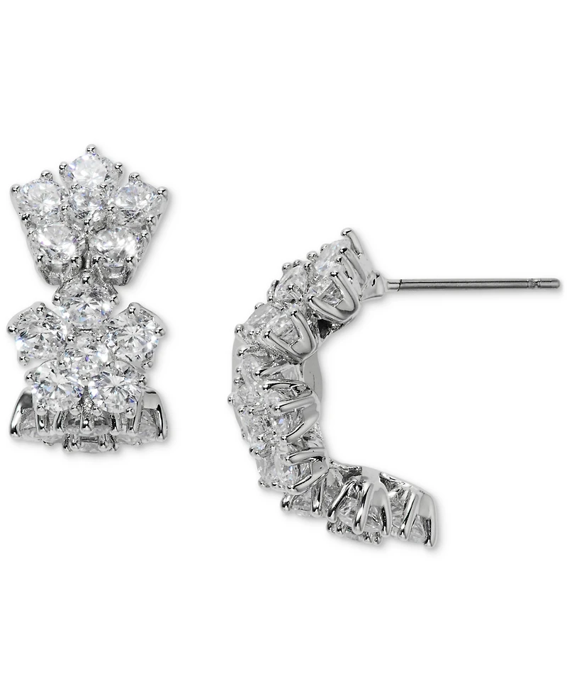 Eliot Danori Cubic Zirconia Flower J-Hoop Earrings, Exclusively at Macy's