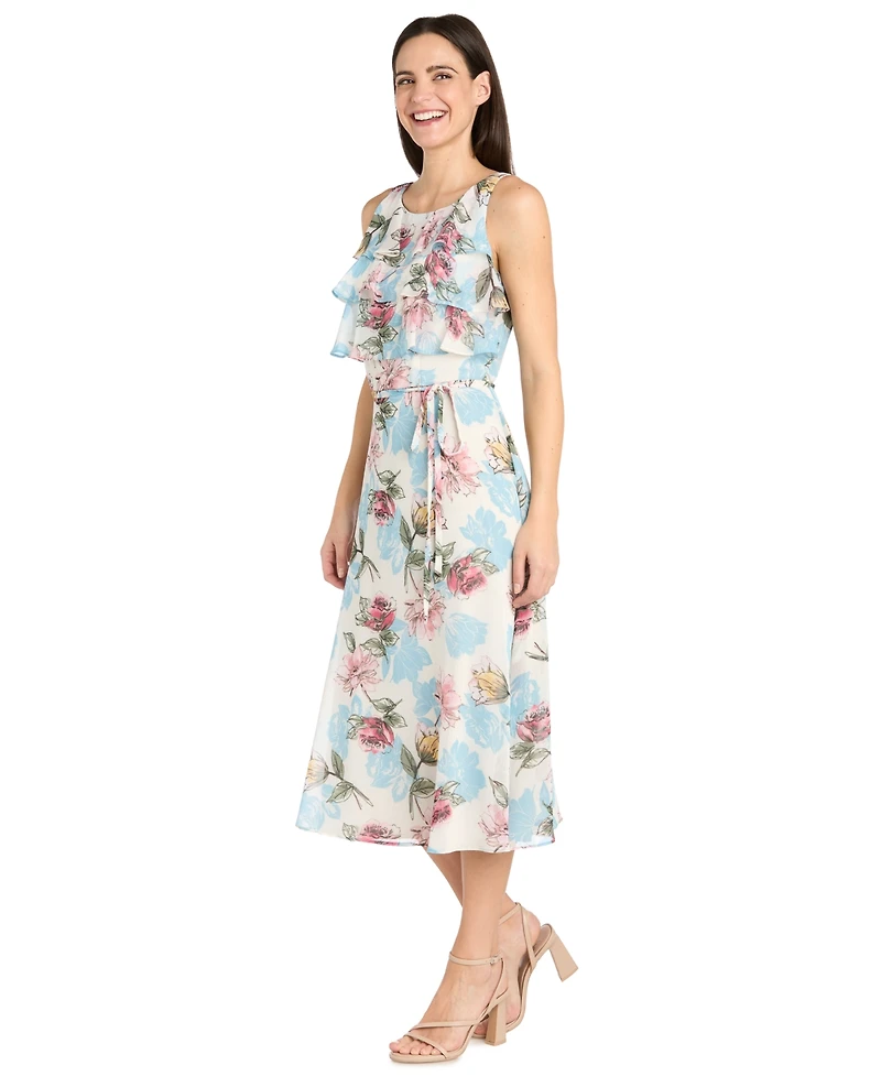 R & M Richards Women's Floral-Print Sleeveless Dress