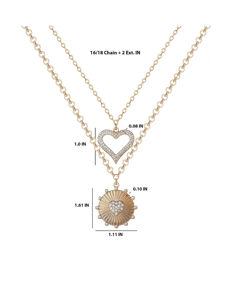 Jessica Simpson 2-Piece Heart Layered Necklace Set