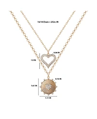 Jessica Simpson 2-Piece Heart Layered Necklace Set