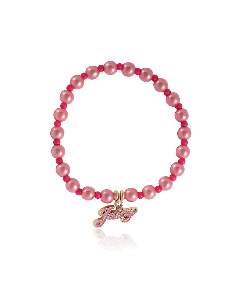Juicy Couture Kids Pink & White Bracelet Duo – Heart & Juicy Charms
