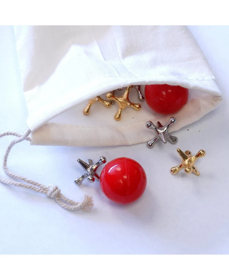 We Games Metal Jacks in a Cotton Canvas Bag