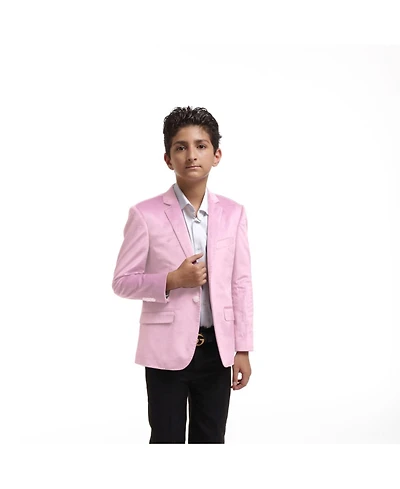 Elie Balleh Boys Pink Slim Fit Velvet Jacket