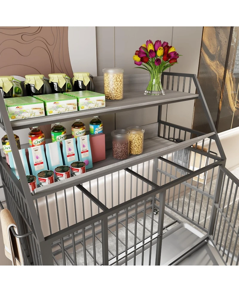 Streamdale Furniture Large Pet Cage with Storage - Black/Gray