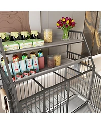 Streamdale Furniture Large Pet Cage with Storage - Black/Gray