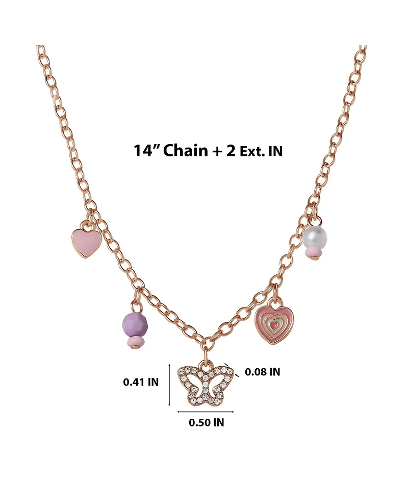 Jessica Simpson Kids Heart Charm Necklace and Earrings Set