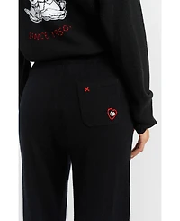 Chinti & Parker Women's Wool Cashmere Peanuts Wide-Leg Track Pants