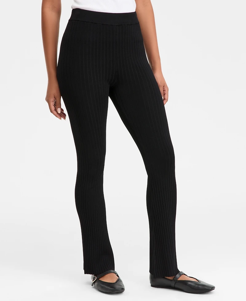 I.n.c. International Concepts Women's High-Rise Rib-Knit Sweater Pants, Macy's Exclusive