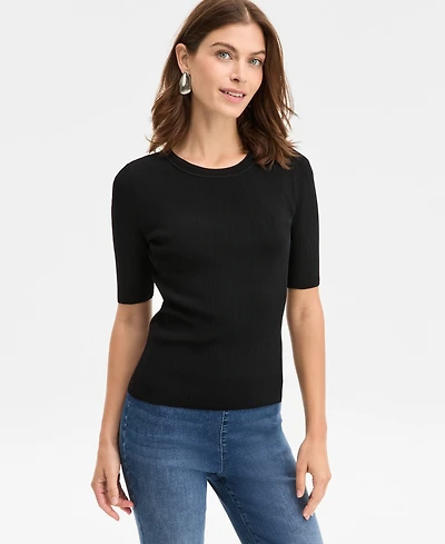 I.n.c. International Concepts Women's Rib-Knit Crewneck Sweater, Macy's Exclusive
